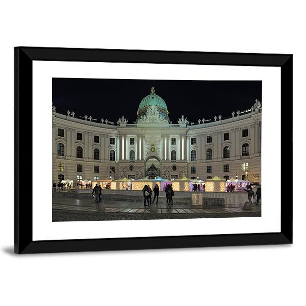 Royal Christmas Market At Michaelerplatz Canvas Wall Art-3 Horizontal-Gallery Wrap-25" x 16"-Tiaracle