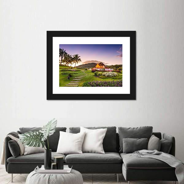 Royal Flora Ratchaphruek Park Panoramic Canvas Wall Art-1 Piece-36" x 12"-Tiaracle