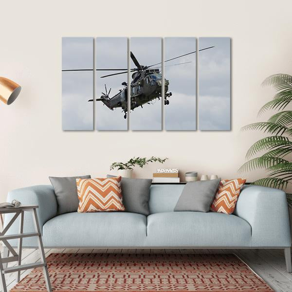Royal Navy Sea King Helicopter Canvas Wall Art-5 Horizontal-Gallery Wrap-22" x 12"-Tiaracle
