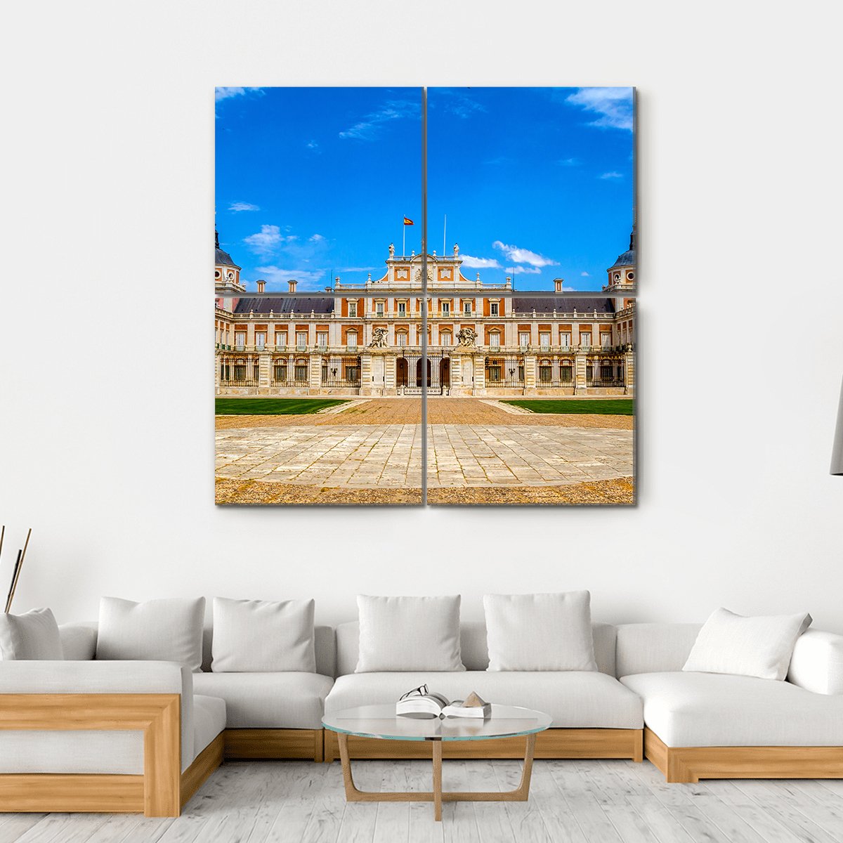 Royal Palace Of Aranjuez Canvas Wall Art-4 Square-Gallery Wrap-17" x 17"-Tiaracle