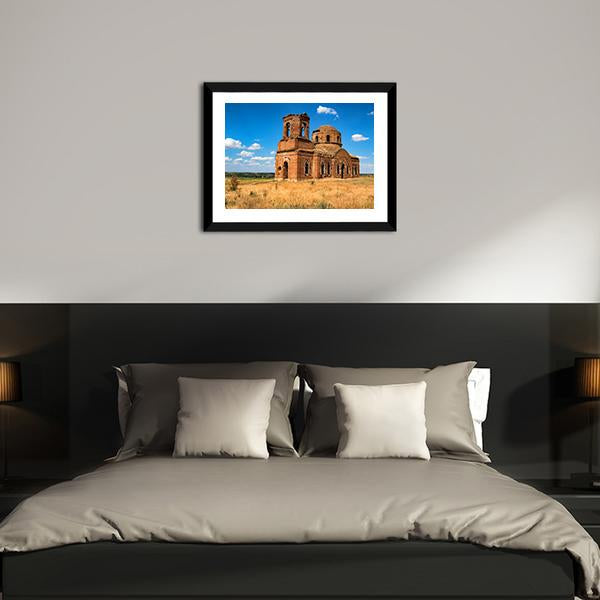 Ruined Orhtodox Cathedral Canvas Wall Art-3 Horizontal-Gallery Wrap-25" x 16"-Tiaracle