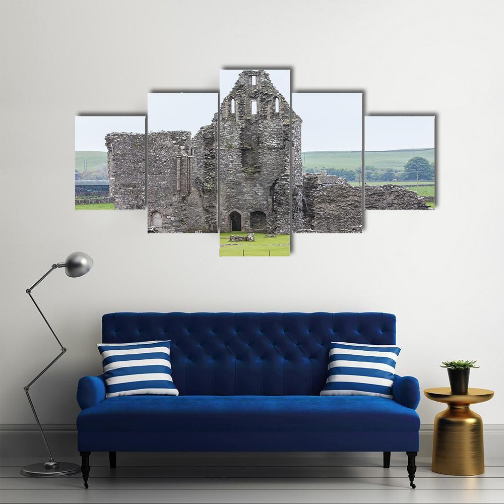 Ruins Of Glenluce Abbey Canvas Wall Art-5 Star-Gallery Wrap-62" x 32"-Tiaracle