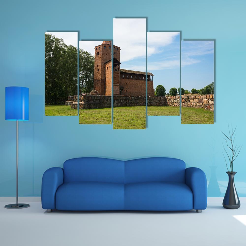 Ruins Of Gothic Castle Of Mazovian Dukes Canvas Wall Art-5 Pop-Gallery Wrap-47" x 32"-Tiaracle