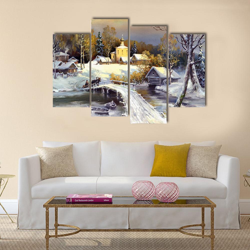 Rural Landscape Canvas Wall Art-4 Pop-Gallery Wrap-50" x 32"-Tiaracle