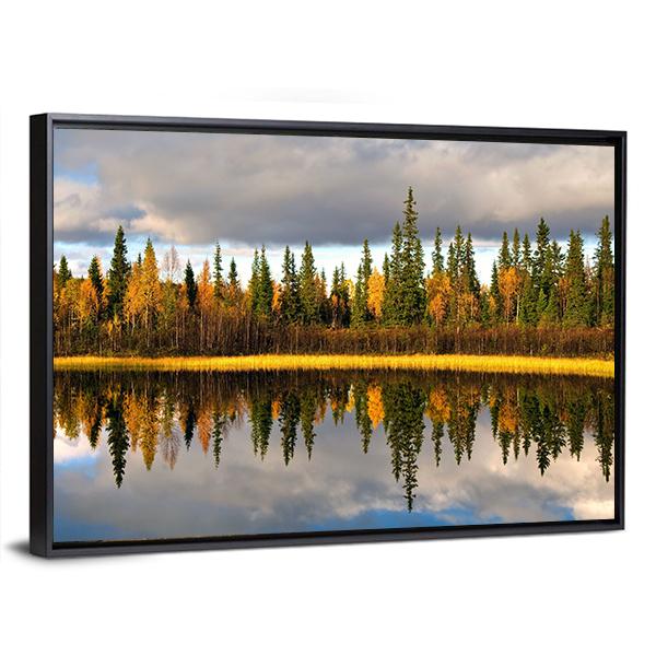 Rural Scandinavian Landscape Canvas Wall Art-3 Horizontal-Gallery Wrap-25" x 16"-Tiaracle