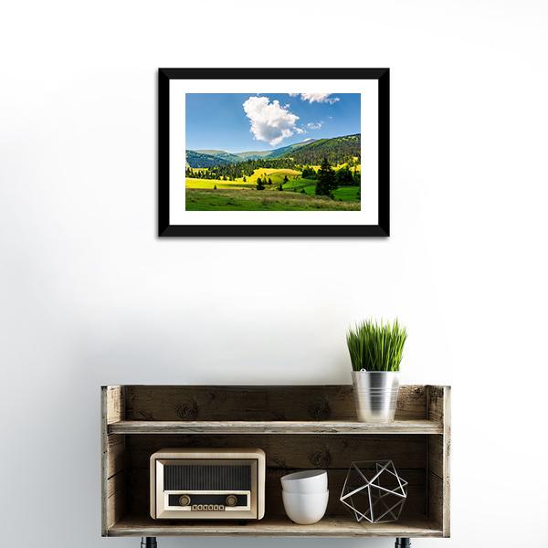 Rural Scenery In Mountains Panoramic Canvas Wall Art-1 Piece-36" x 12"-Tiaracle