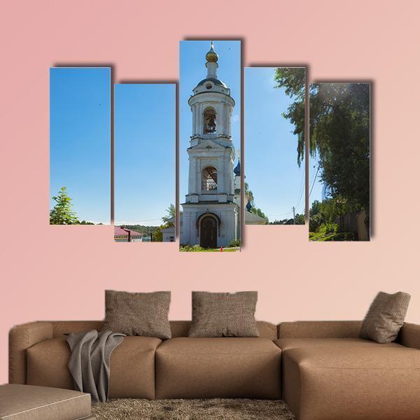 Russia City Of Ples St. Varvara Church Canvas Wall Art-5 Pop-Gallery Wrap-47" x 32"-Tiaracle