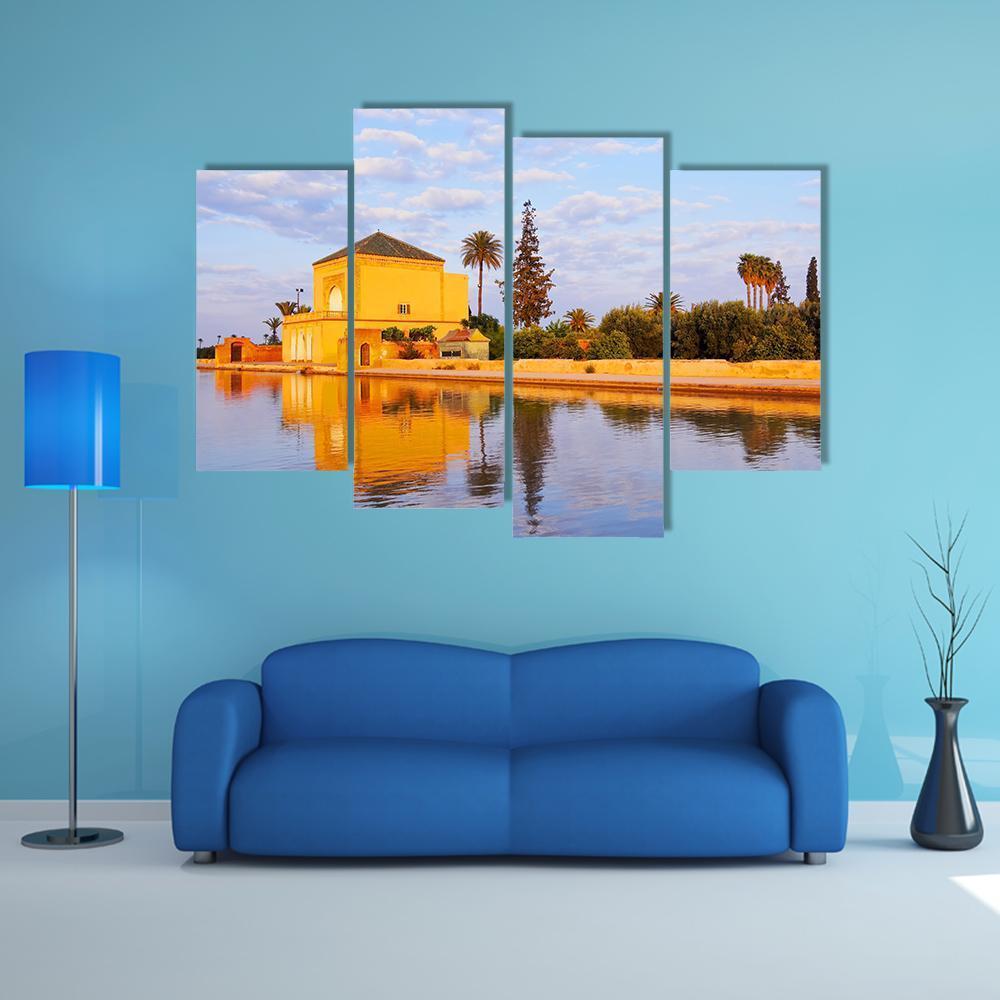 Saadian Garden In Morocco Canvas Wall Art-4 Pop-Gallery Wrap-50" x 32"-Tiaracle