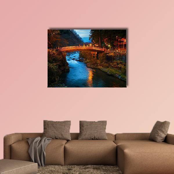 Sacred Bridge Japan Canvas Wall Art-1 Piece-Gallery Wrap-36" x 24"-Tiaracle
