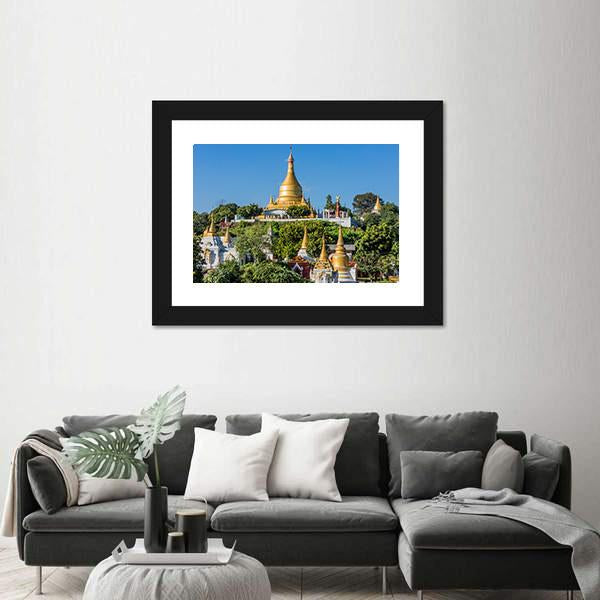 Sagaing Hills And Temples Near Mandalay Canvas Wall Art-3 Horizontal-Gallery Wrap-25" x 16"-Tiaracle