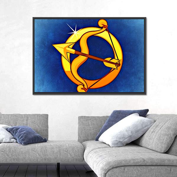 Sagittarius Zodiac Sign Canvas Wall Art-3 Horizontal-Gallery Wrap-25" x 16"-Tiaracle