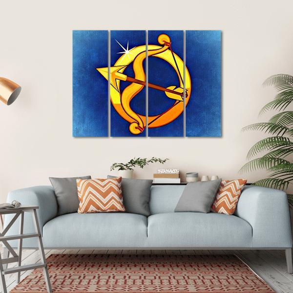 Sagittarius Zodiac Sign Canvas Wall Art-4 Horizontal-Gallery Wrap-34" x 24"-Tiaracle
