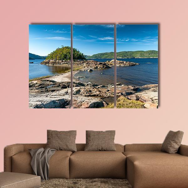 Saguenay Fjord In Canada Canvas Wall Art-3 Horizontal-Gallery Wrap-37" x 24"-Tiaracle