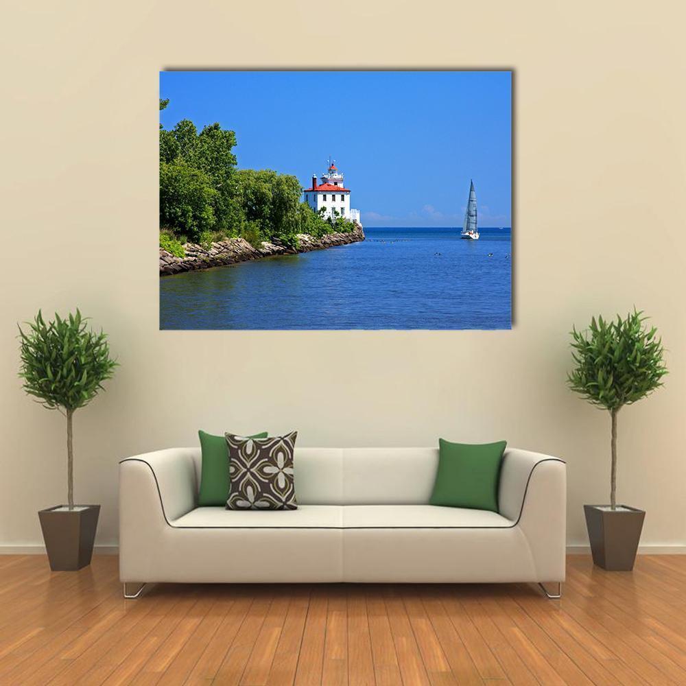 Sailing Lake Erie Canvas Wall Art-1 Piece-Gallery Wrap-48" x 32"-Tiaracle