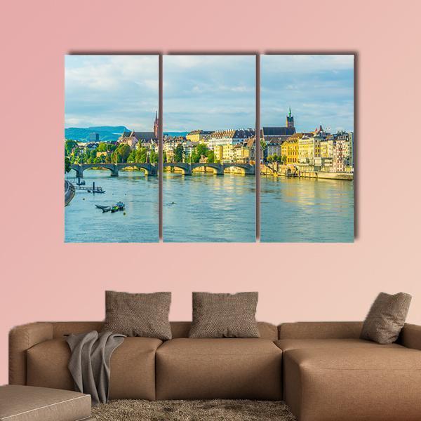 Saint Martin Church In Switzerland Canvas Wall Art-3 Horizontal-Gallery Wrap-25" x 16"-Tiaracle