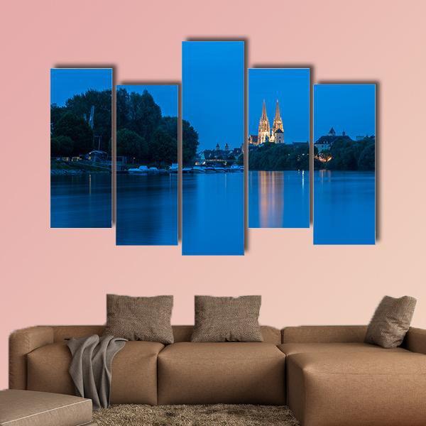 Saint Peter Cathedral At Blue Hour Canvas Wall Art-5 Pop-Gallery Wrap-47" x 32"-Tiaracle