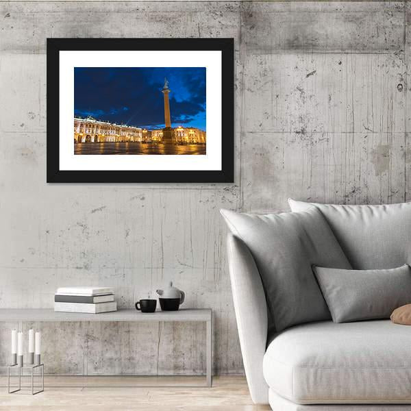 Saint Petersburg Night City Skyline Canvas Wall Art-3 Horizontal-Gallery Wrap-25" x 16"-Tiaracle
