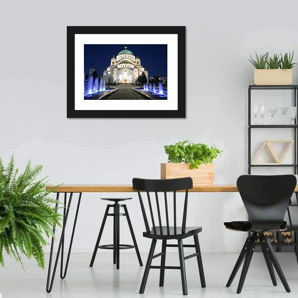 Saint Sava At Evening Canvas Wall Art-5 Horizontal-Gallery Wrap-22" x 12"-Tiaracle