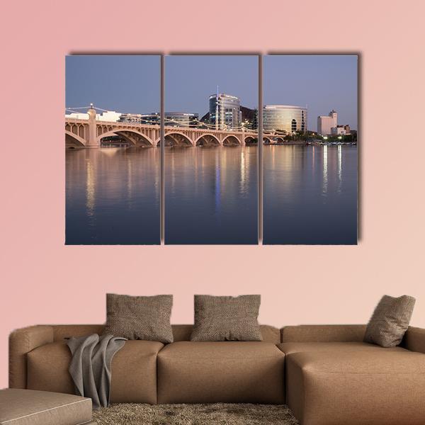 Salt River At Tempe Town Lake Canvas Wall Art-3 Horizontal-Gallery Wrap-37" x 24"-Tiaracle