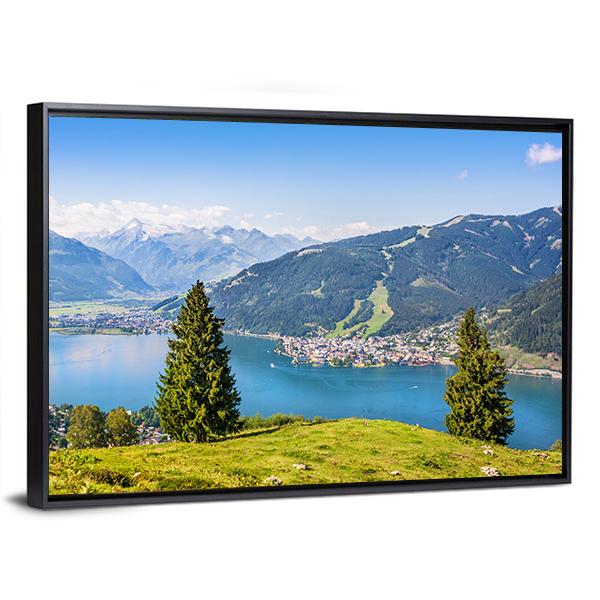Salzburger Land With Lake Canvas Wall Art-3 Horizontal-Gallery Wrap-25" x 16"-Tiaracle