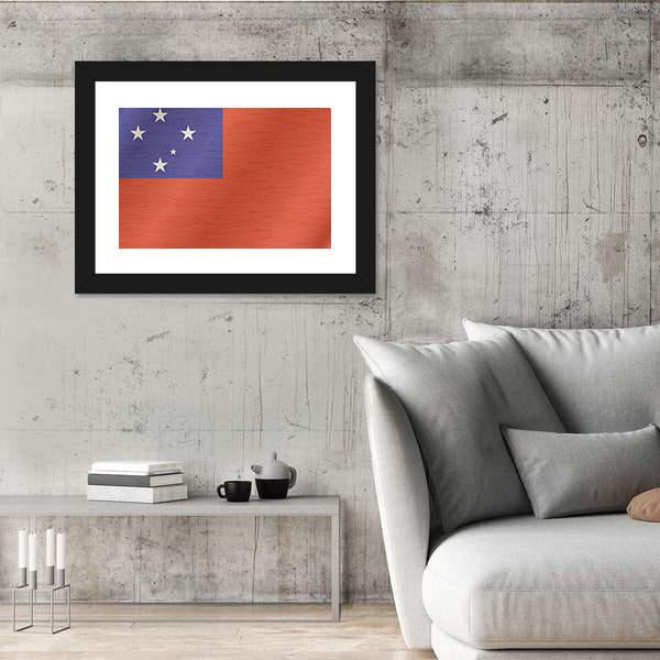 Samoa Flag Canvas Wall Art-3 Horizontal-Gallery Wrap-25" x 16"-Tiaracle