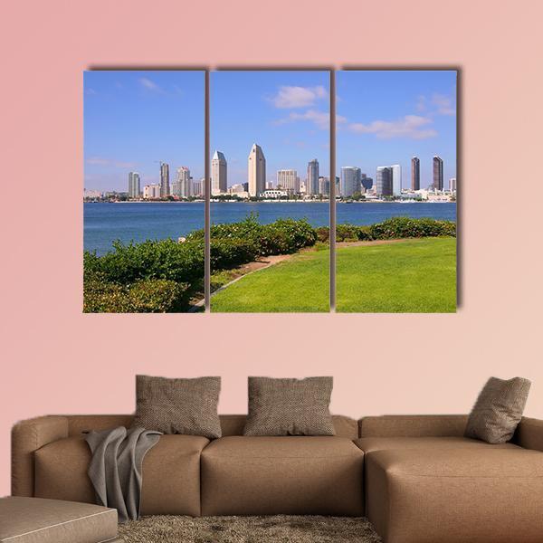 San Diego Skyline Canvas Wall Art-3 Horizontal-Gallery Wrap-37" x 24"-Tiaracle