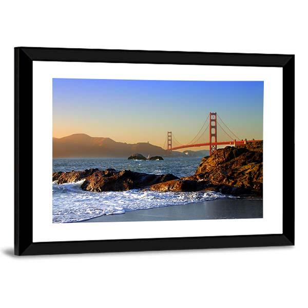 San Francisco Bridge Canvas Wall Art-3 Horizontal-Gallery Wrap-25" x 16"-Tiaracle