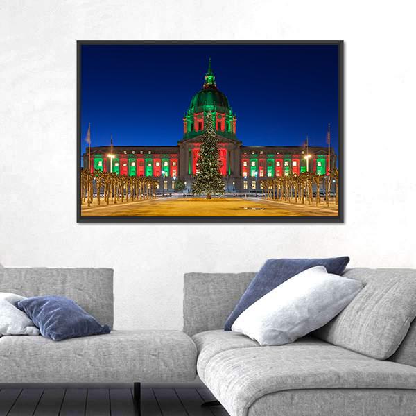 San Francisco City Hall Canvas Wall Art-5 Horizontal-Gallery Wrap-22" x 12"-Tiaracle