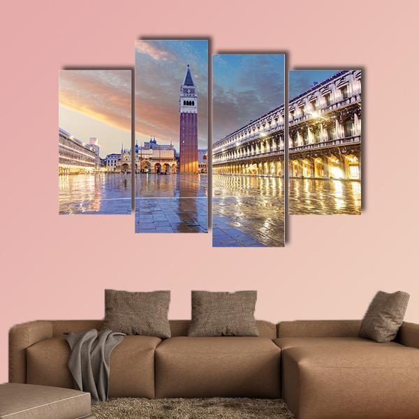 San Marco Square In Venice Italy Canvas Wall Art-4 Pop-Gallery Wrap-50" x 32"-Tiaracle