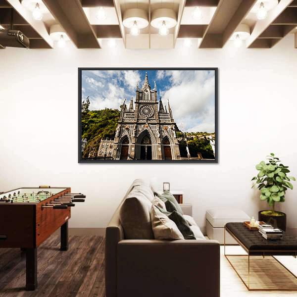 Sanctuary Of Our Lady Las Lajas Canvas Wall Art-3 Horizontal-Gallery Wrap-25" x 16"-Tiaracle