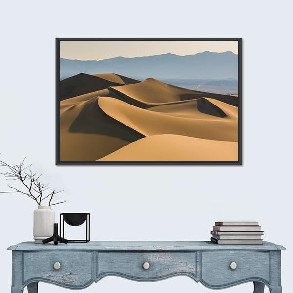 Sand Dunes Over Sunrise Sky Canvas Wall Art-1 Piece-Floating Frame-24" x 16"-Tiaracle