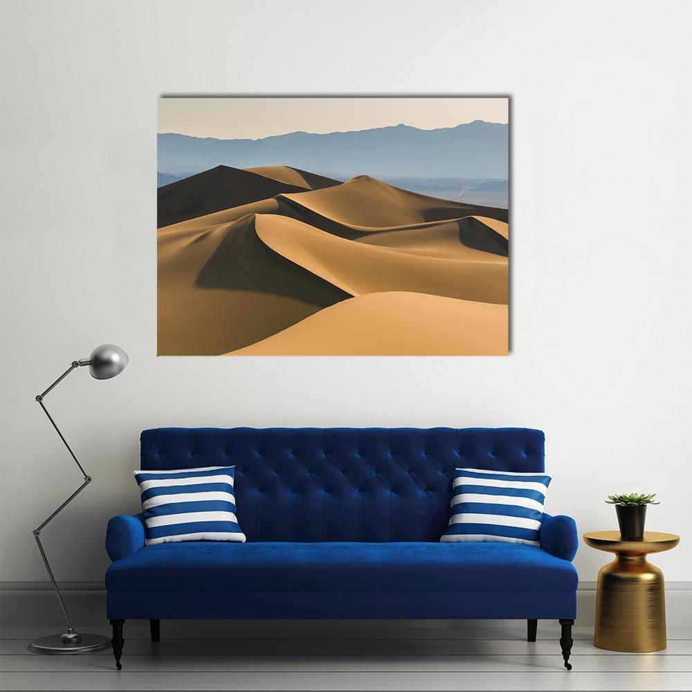Sand Dunes Over Sunrise Sky Canvas Wall Art-1 Piece-Gallery Wrap-48" x 32"-Tiaracle