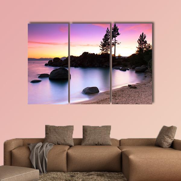 Sand Harbor Beach In Lake Tahoe Canvas Wall Art-3 Horizontal-Gallery Wrap-37" x 24"-Tiaracle