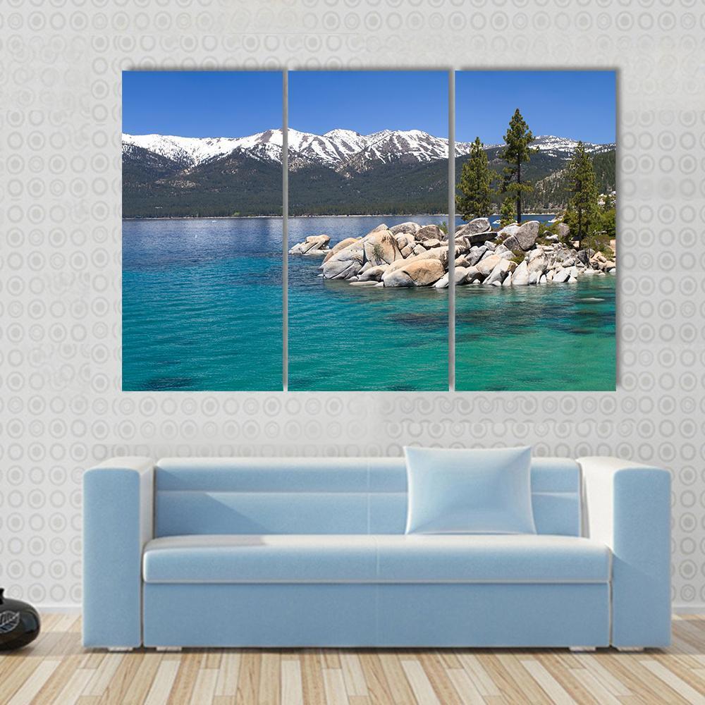 Sand Harbor Lake Tahoe Canvas Wall Art-3 Horizontal-Gallery Wrap-37" x 24"-Tiaracle