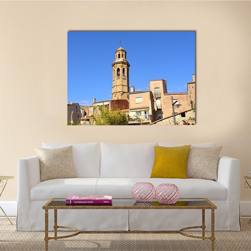 Sant Pere Church Of Calaf Canvas Wall Art-1 Piece-Gallery Wrap-36" x 24"-Tiaracle