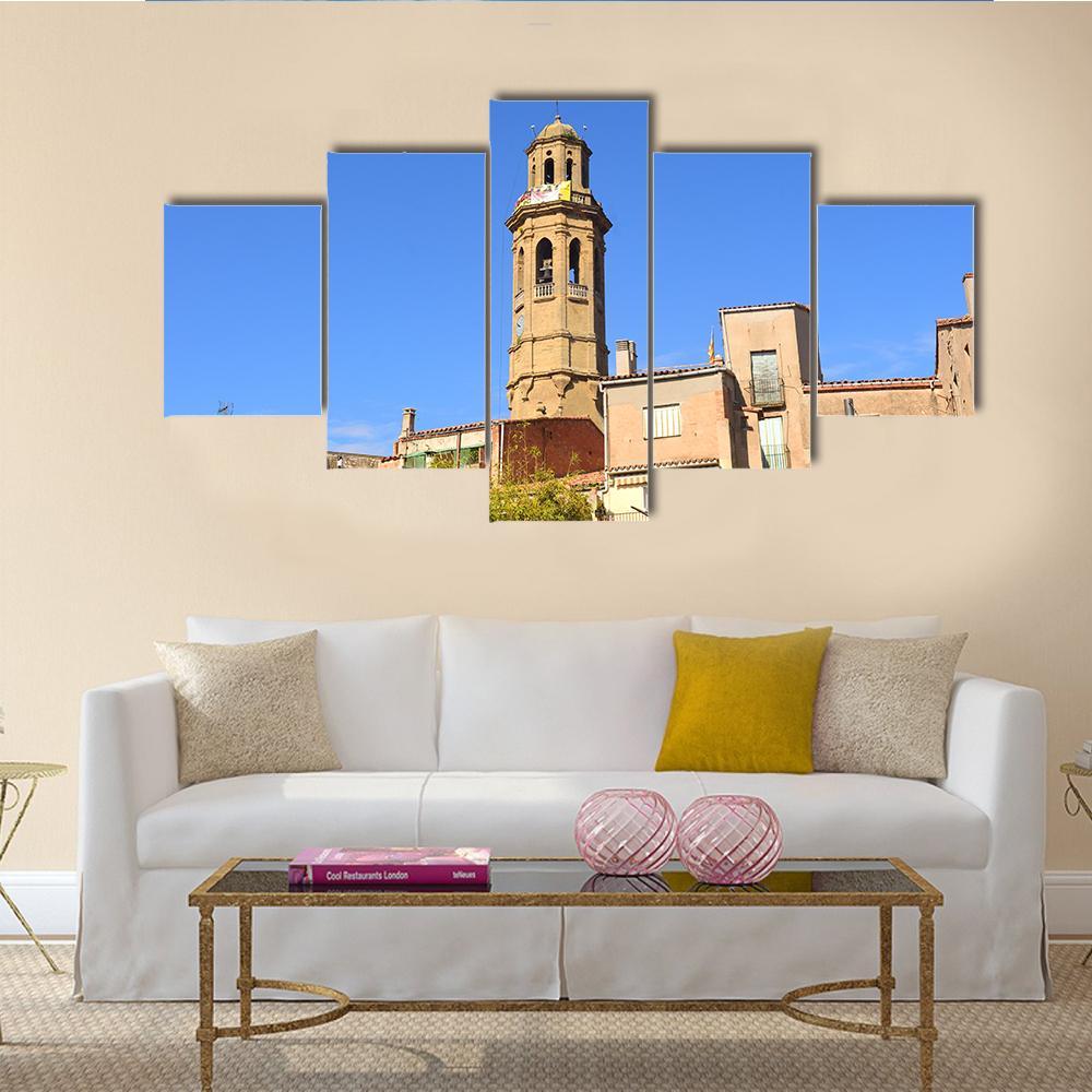 Sant Pere Church Of Calaf Canvas Wall Art-5 Star-Gallery Wrap-62" x 32"-Tiaracle