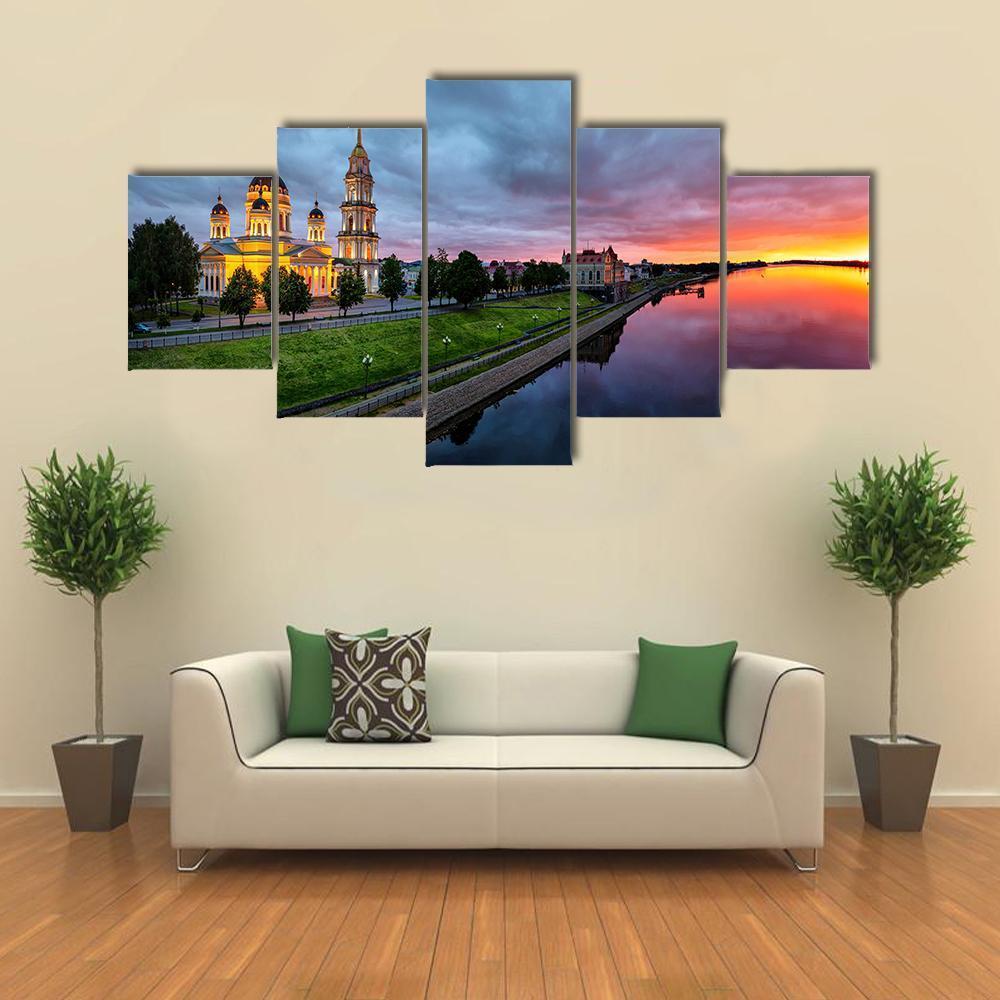 Savior Transfiguration Cathedral Canvas Wall Art-5 Star-Gallery Wrap-62" x 32"-Tiaracle