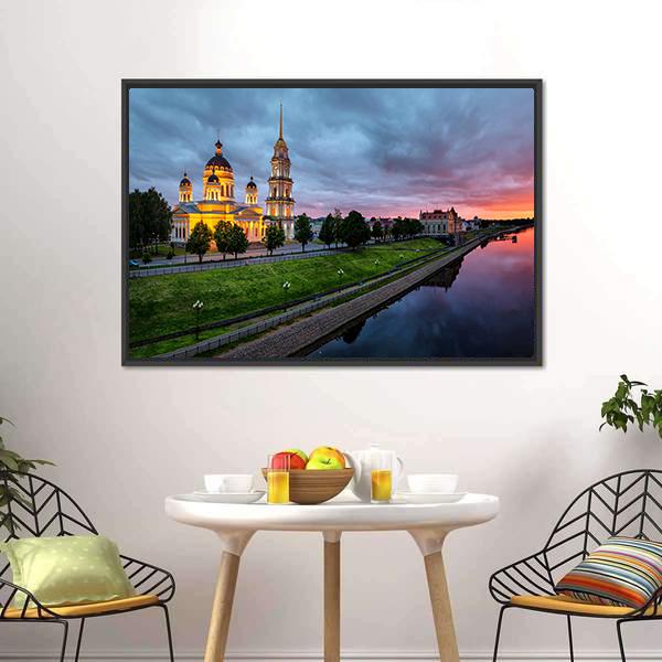 Savior Transfiguration Cathedral Panoramic Canvas Wall Art-1 Piece-36" x 12"-Tiaracle