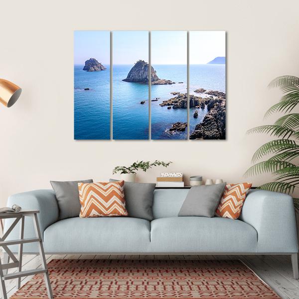 Scenery Of Oryukdo Islands In Busan Canvas Wall Art-4 Horizontal-Gallery Wrap-34" x 24"-Tiaracle