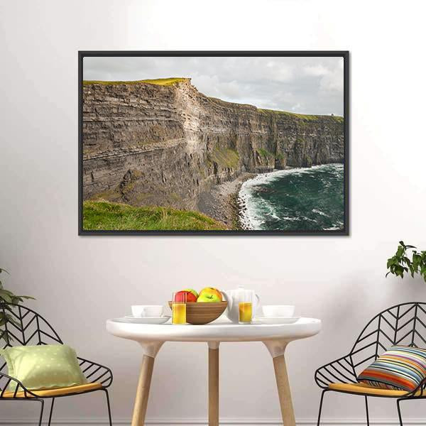 Scenic Cliffs Of Moher Canvas Wall Art-3 Horizontal-Gallery Wrap-25" x 16"-Tiaracle