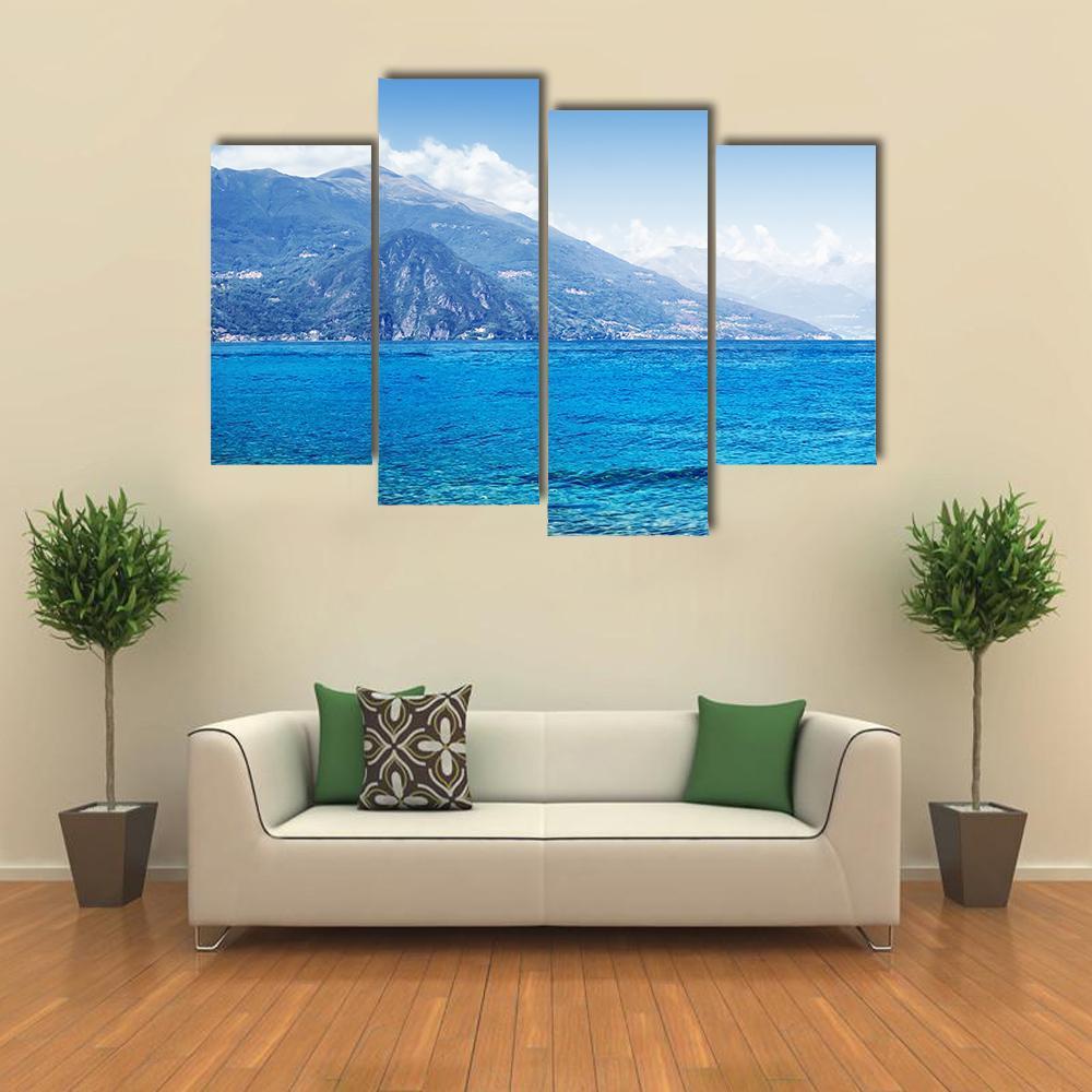 Scenic Como Lake Panorama Canvas Wall Art-4 Pop-Gallery Wrap-50" x 32"-Tiaracle