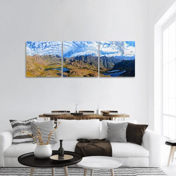 Scenic Kaçkars Landscape In Turkey Panoramic Canvas Wall Art-3 Piece-25" x 08"-Tiaracle
