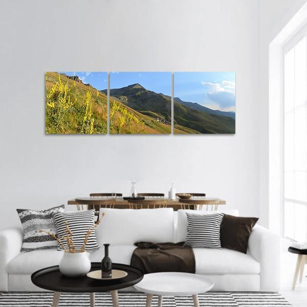 Scenic Kackars Mountains Landscape Panoramic Canvas Wall Art-3 Piece-25" x 08"-Tiaracle