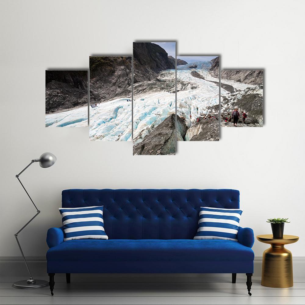 Scenic Landscape At Franz Josef Glacier Canvas Wall Art-5 Star-Gallery Wrap-62" x 32"-Tiaracle