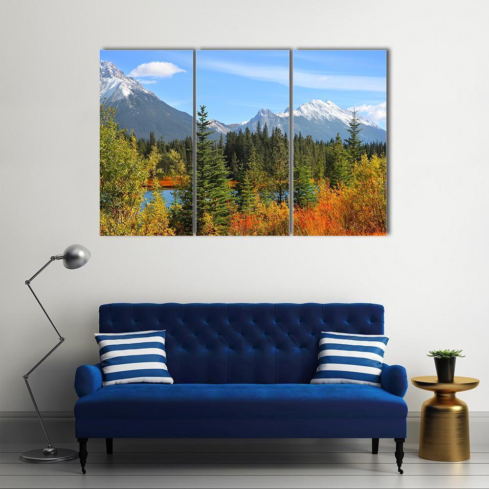 Scenic Landscape In Alberta Canada Canvas Wall Art-3 Horizontal-Gallery Wrap-37" x 24"-Tiaracle