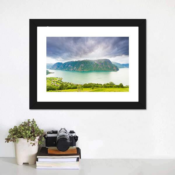 Scenic Nature Landscape Norway Canvas Wall Art-1 Piece-Framed Print-20" x 16"-Tiaracle