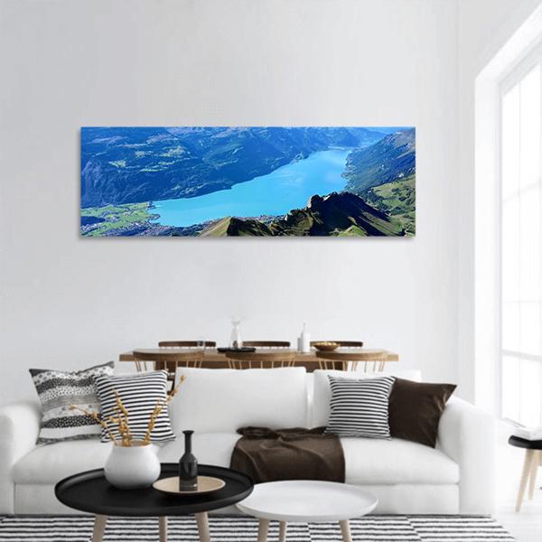 Scenic View Of Brienz Lake Panoramic Canvas Wall Art-1 Piece-36" x 12"-Tiaracle