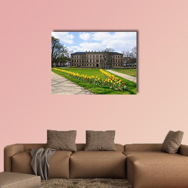 Schloss Garten In Spring In Erlangen Canvas Wall Art-1 Piece-Gallery Wrap-48" x 32"-Tiaracle