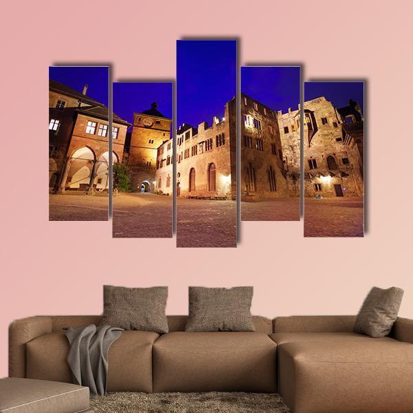 Schloss Heidelberg During Night Time Canvas Wall Art-5 Pop-Gallery Wrap-47" x 32"-Tiaracle