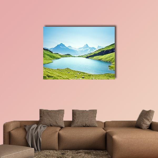 Schreckhorn And Wetterhorn From Bachalpsee Lake Canvas Wall Art-1 Piece-Gallery Wrap-48" x 32"-Tiaracle